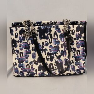 Anne Klein Tote with Black and Purple Design